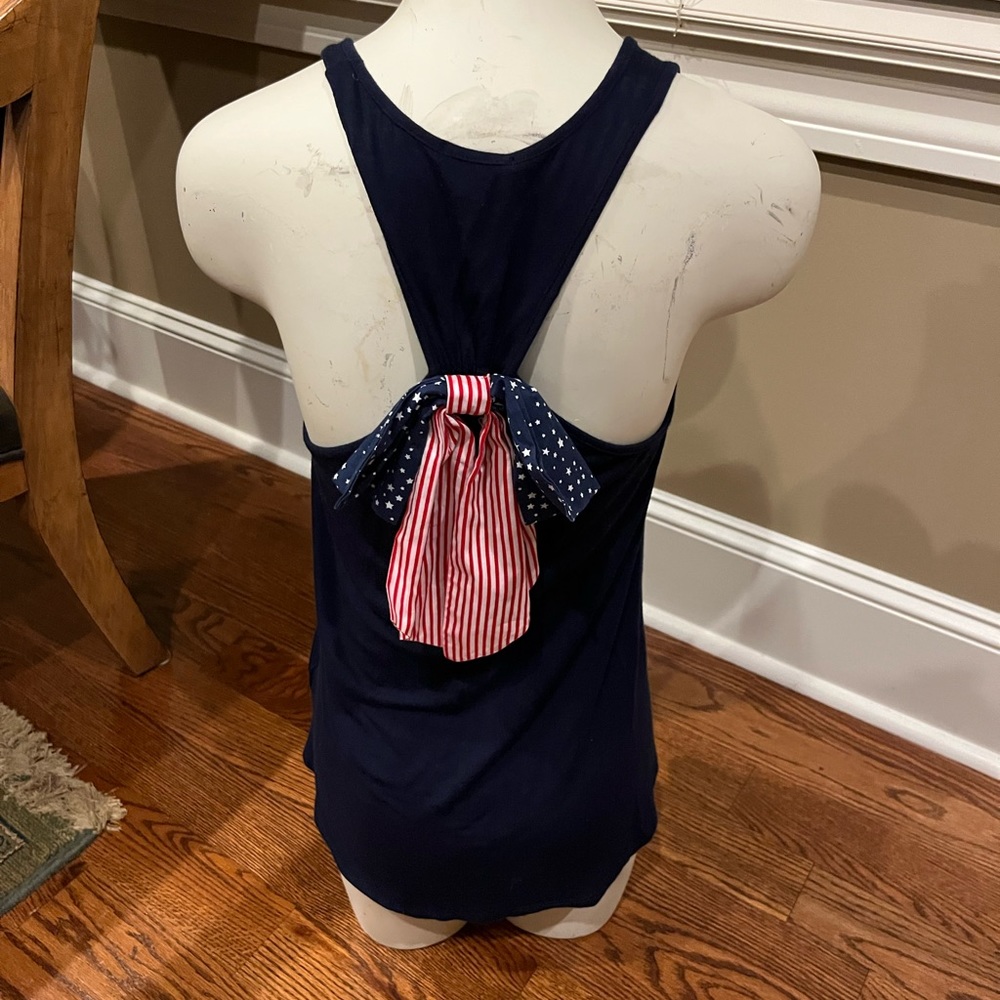 Memorial Day / July Fourth / 4th July T-Shirt Tank Red White Blue Small Junior